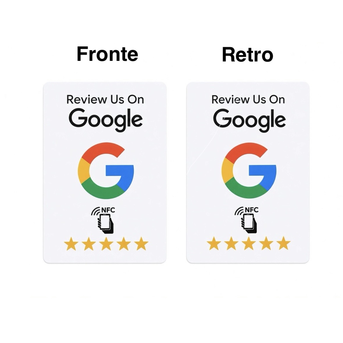 Card NFC Google, fronte e retro