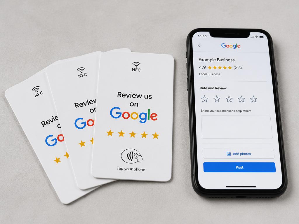 Pacchetto da 3 card NFC con smartphone